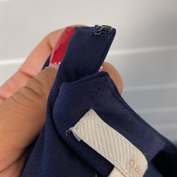 Harlyn Nordstrom Navy cropped formal jumpsuit L - Picture 5 of 6